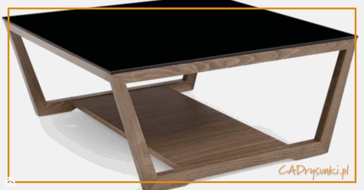 Kwadratowy niski drewniany stolik - zdjęcie od CADrysunki.pl loft meble industrialne w nowej odsłonie pod wymiar. - Homebook