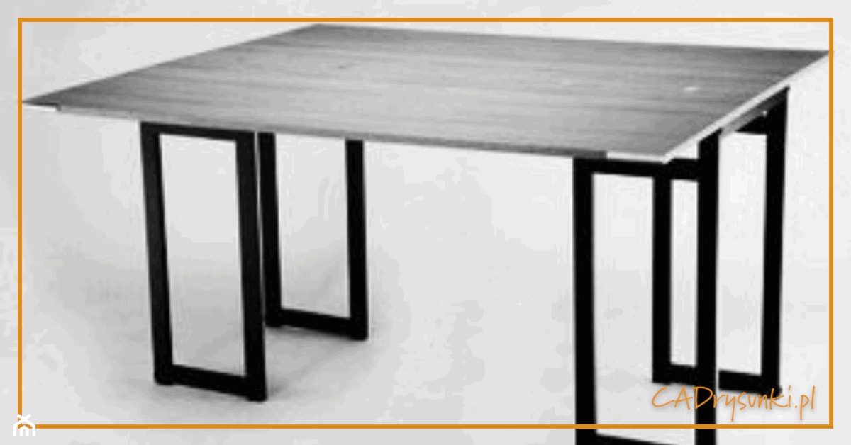 Stół turystyczny z drewna i stali - zdjęcie od CADrysunki.pl loft meble industrialne w nowej odsłonie pod wymiar. - Homebook