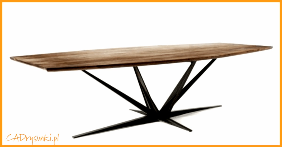 Stół o jednej rozłożystej nodze - zdjęcie od CADrysunki.pl loft meble industrialne w nowej odsłonie pod wymiar. - Homebook