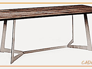 Stół z połączonymi nogami za pomocą podnóżka - zdjęcie od CADrysunki.pl loft meble industrialne w nowej odsłonie pod wymiar.