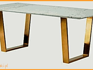 Stół z białym blatem i złotymi nogami - zdjęcie od CADrysunki.pl loft meble industrialne w nowej odsłonie pod wymiar.
