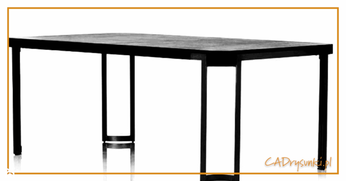 Czarny duży stół do salonu - zdjęcie od CADrysunki.pl loft meble industrialne w nowej odsłonie pod wymiar. - Homebook
