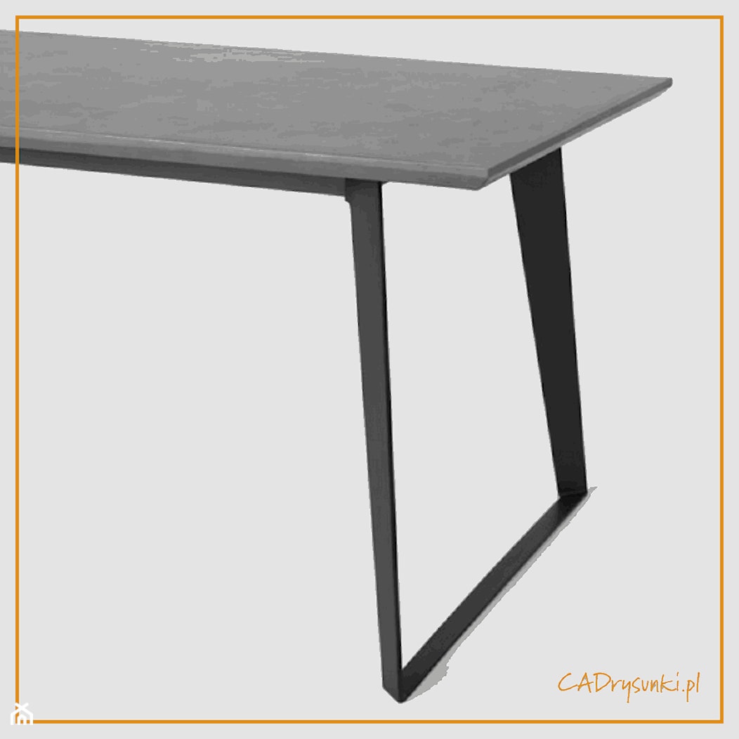 Stół z nogami lekko pochylonymi - zdjęcie od CADrysunki.pl loft meble industrialne w nowej odsłonie pod wymiar. - Homebook