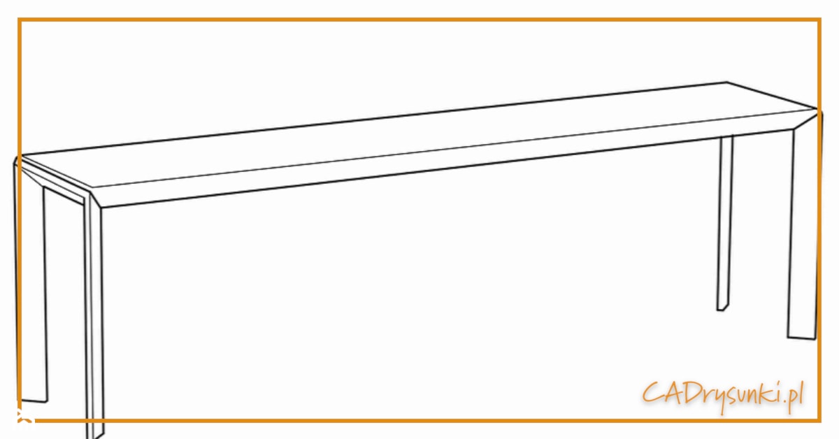Długi i wąski stół nowoczesny - zdjęcie od CADrysunki.pl loft meble industrialne w nowej odsłonie pod wymiar. - Homebook