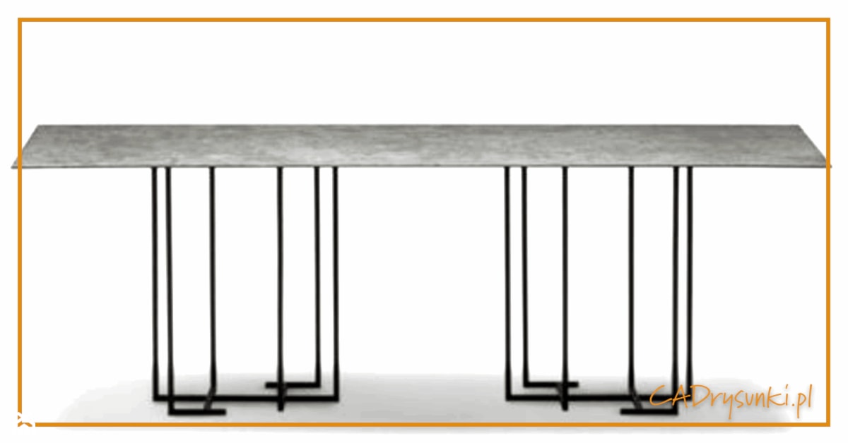 Stół z dwunastoma cienkimi nóżkami - zdjęcie od CADrysunki.pl loft meble industrialne w nowej odsłonie pod wymiar. - Homebook
