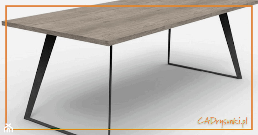 Stół z pochylonymi płozami - zdjęcie od CADrysunki.pl loft meble industrialne w nowej odsłonie pod wymiar.
