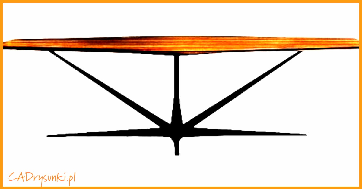Stół na jednej rozłożystej nodzę - zdjęcie od CADrysunki.pl loft meble industrialne w nowej odsłonie pod wymiar. - Homebook