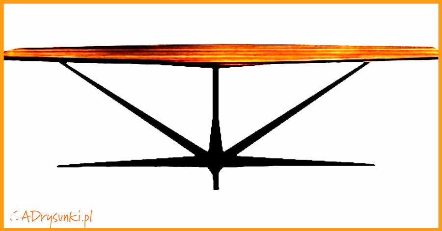 Stół na jednej rozłożystej nodzę - zdjęcie od CADrysunki.pl loft meble industrialne w nowej odsłonie pod wymiar.