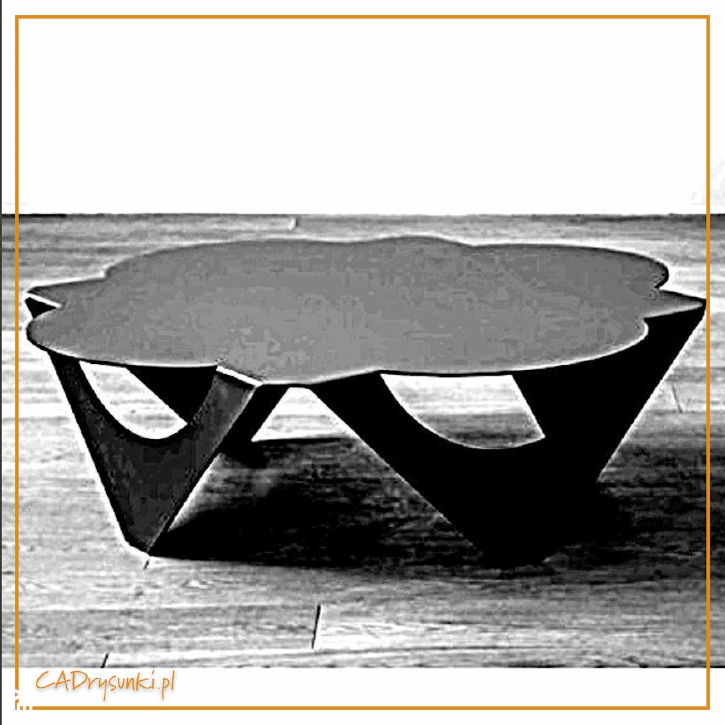Stół z blatem ośmiolistnej koniczynki - zdjęcie od CADrysunki.pl loft meble industrialne w nowej odsłonie pod wymiar. - Homebook