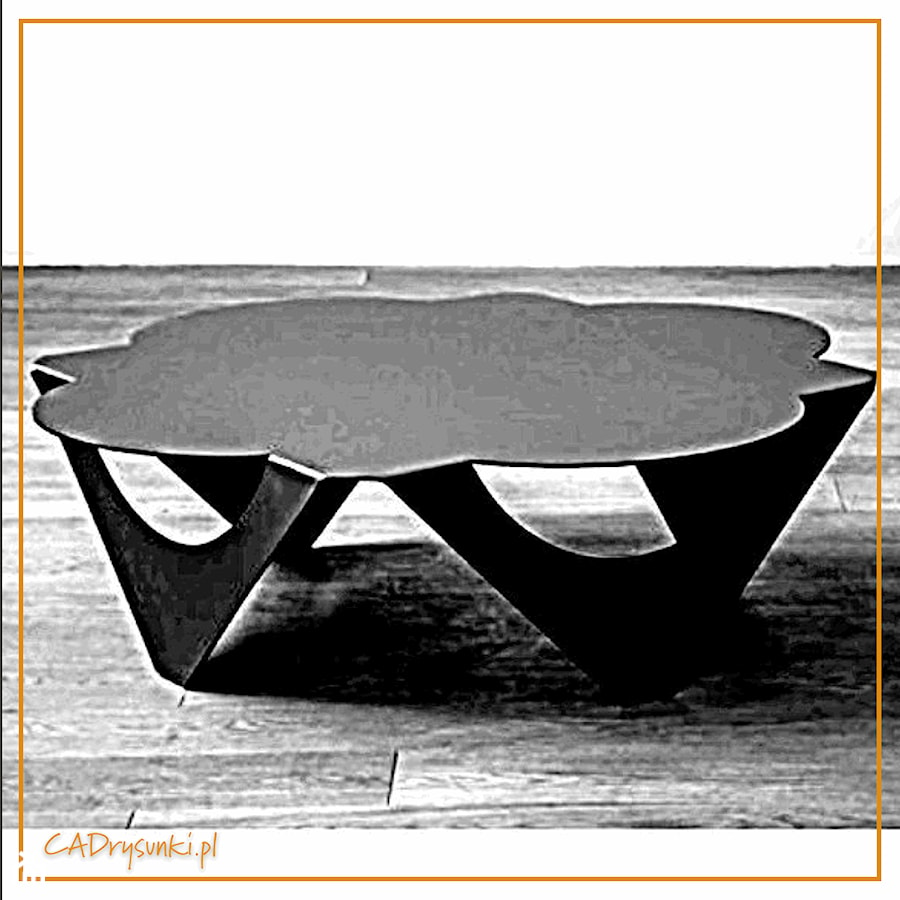 Stół z blatem ośmiolistnej koniczynki - zdjęcie od CADrysunki.pl loft meble industrialne w nowej odsłonie pod wymiar.
