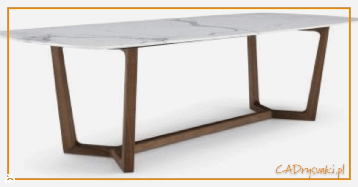 Stół z drewnianymi nogami - zdjęcie od CADrysunki.pl loft meble industrialne w nowej odsłonie pod wymiar. - Homebook