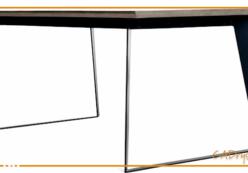 Stół z szerokimi i cienkimi nogami płozami - zdjęcie od CADrysunki.pl loft meble industrialne w nowej odsłonie pod wymiar.