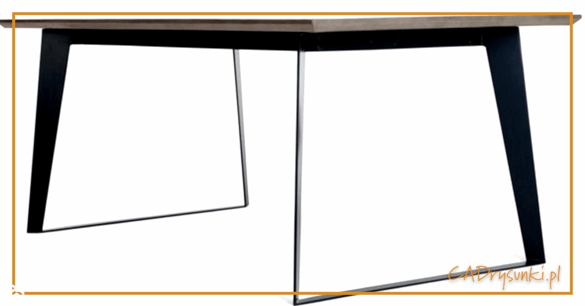 Stół z szerokimi i cienkimi nogami płozami - zdjęcie od CADrysunki.pl loft meble industrialne w nowej odsłonie pod wymiar. - Homebook