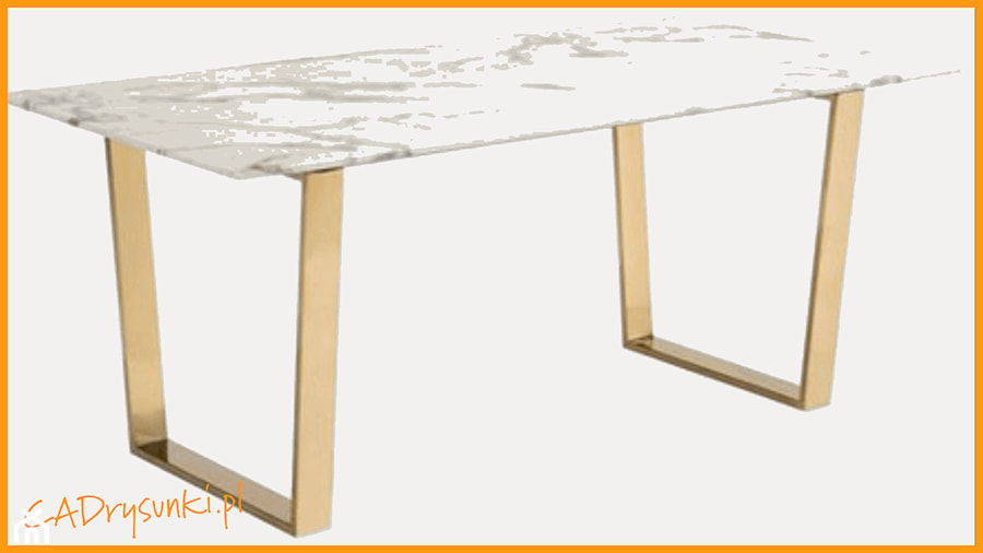 Stół na złotych nogach płozach - zdjęcie od CADrysunki.pl loft meble industrialne w nowej odsłonie pod wymiar.