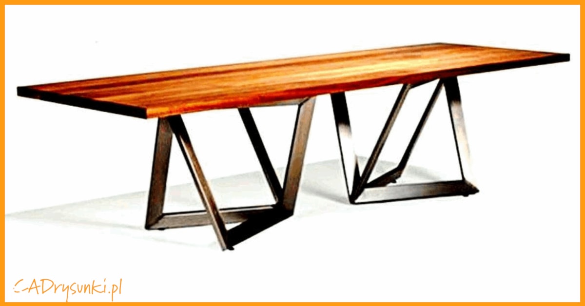 Stół na podwójnych skośnych nogach - zdjęcie od CADrysunki.pl loft meble industrialne w nowej odsłonie pod wymiar. - Homebook