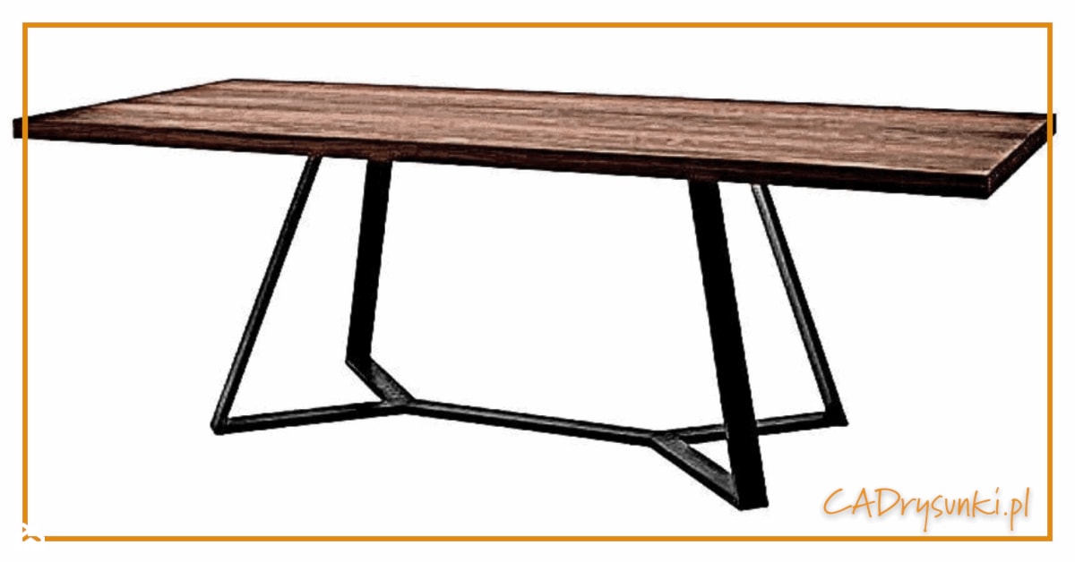 Stół do salonu z podnóżkiem - zdjęcie od CADrysunki.pl loft meble industrialne w nowej odsłonie pod wymiar. - Homebook