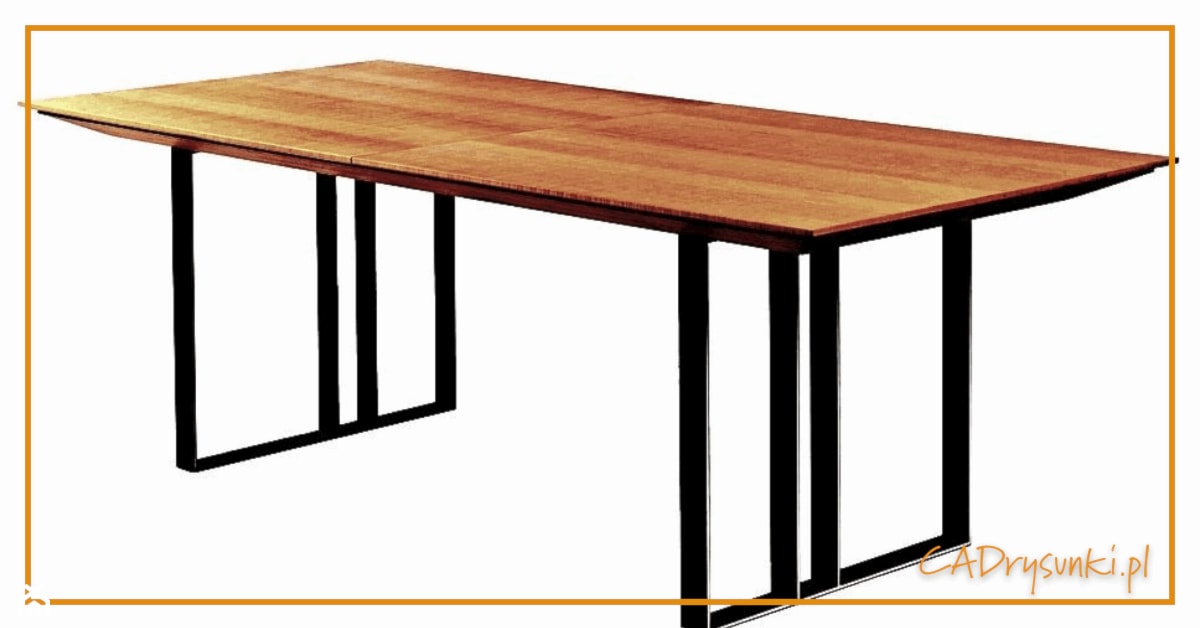 Stół z niesymetrycznym układem nóg - zdjęcie od CADrysunki.pl loft meble industrialne w nowej odsłonie pod wymiar. - Homebook