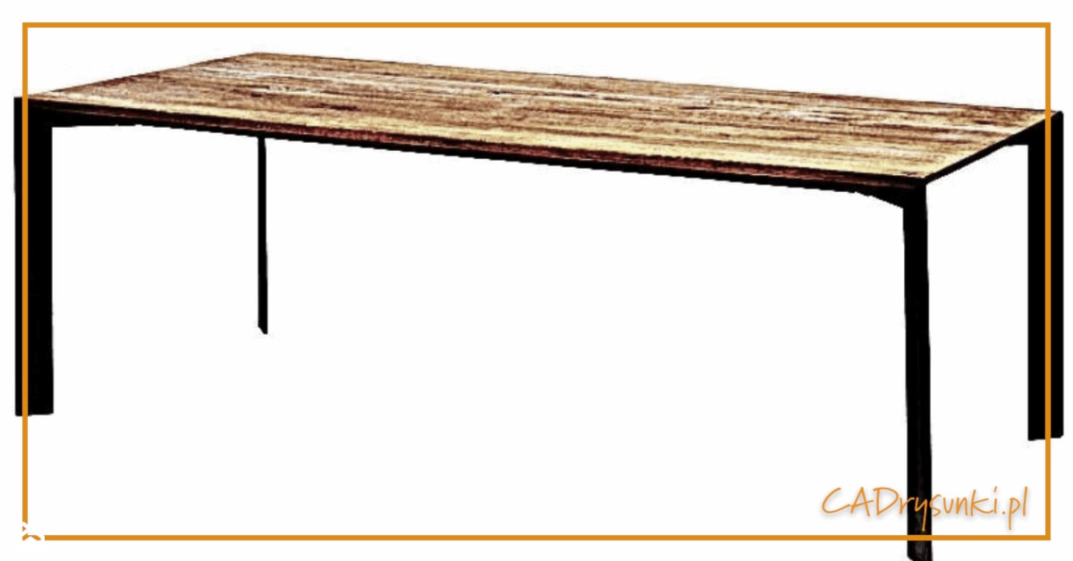 Stół z nogami stalowymi z płaskowników - zdjęcie od CADrysunki.pl loft meble industrialne w nowej odsłonie pod wymiar. - Homebook