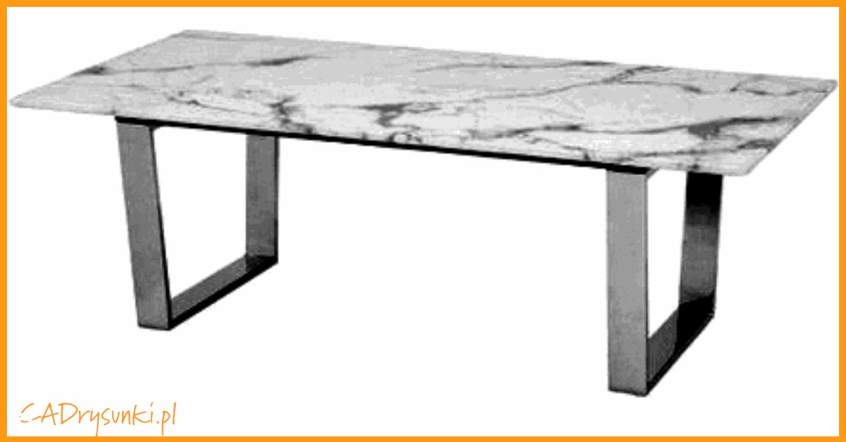 Stół z białego marmuru w ciemne plamki - zdjęcie od CADrysunki.pl loft meble industrialne w nowej odsłonie pod wymiar. - Homebook