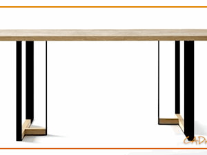 Biurko z elementami z drewna oraz metalu - zdjęcie od CADrysunki.pl loft meble industrialne w nowej odsłonie pod wymiar.