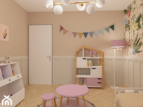 Aranżacje wnętrz - Pokój dziecka: Beżowy pokój (stonowana wersja pokoju różowego) - Kids' Space Concept. Przeglądaj, dodawaj i zapisuj najlepsze zdjęcia, pomysły i inspiracje designerskie. W bazie mamy już prawie milion fotografii!