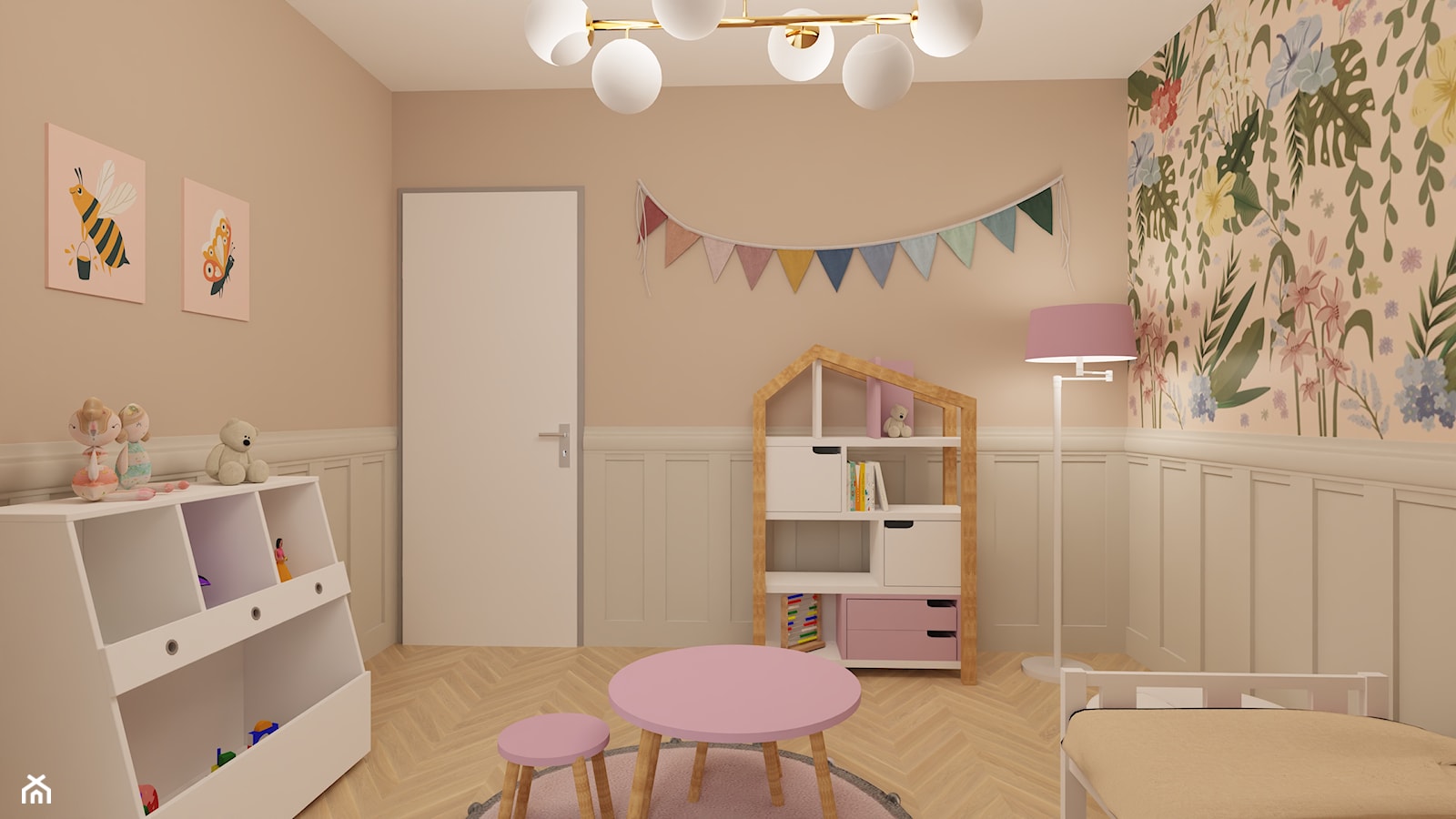 Beżowy pokój (stonowana wersja pokoju różowego) - zdjęcie od Kids' Space Concept - Homebook
