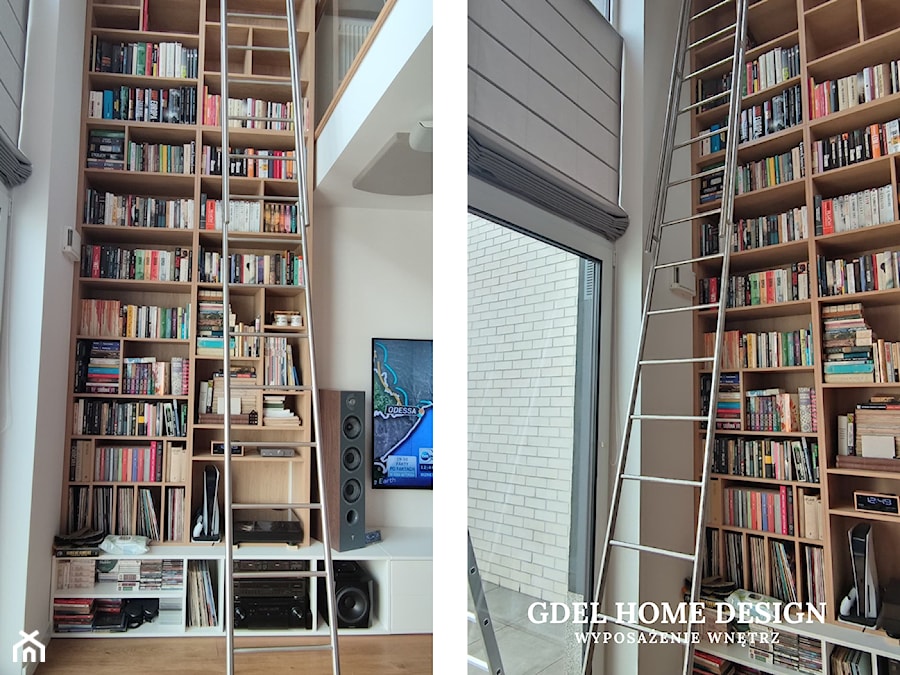 DRABINA METALOWA DO BIBLIOTECZKI - Salon, styl nowoczesny - zdjęcie od GDEL Home Design