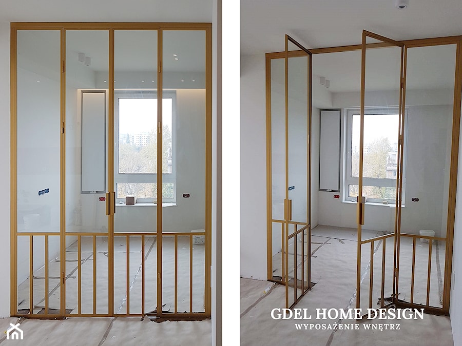 Szklana ścianka z podwójnymi drzwiami GDEL - zdjęcie od GDEL Home Design
