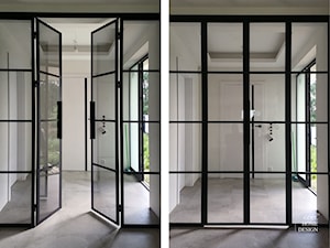 Drzwi podójne loftowe szkło grafitowe - zdjęcie od GDEL Home Design