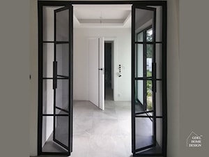 Drzwi podójne loftowe szkło grafitowe - zdjęcie od GDEL Home Design