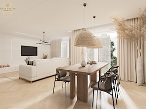 Jasny salon z jadalnią - zdjęcie od INCRE DESIGN | Architektura wnętrz | Projekty online | Wizualizacje 3D |