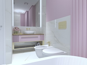 Pink Bathroom - Łazienka, styl nowoczesny - zdjęcie od INCRE DESIGN | Architektura wnętrz | Projekty online | Wizualizacje 3D |