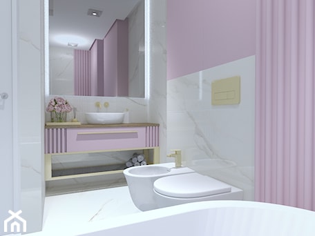 Aranżacje wnętrz - Łazienka: Pink Bathroom - Łazienka, styl nowoczesny - INCRE DESIGN | Architektura wnętrz | Projekty online | Wizualizacje 3D |. Przeglądaj, dodawaj i zapisuj najlepsze zdjęcia, pomysły i inspiracje designerskie. W bazie mamy już prawie milion fotografii!