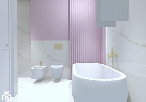 Pink Bathroom - Łazienka, styl nowoczesny - zdjęcie od INCRE DESIGN | Architektura wnętrz | Projekty online | Wizualizacje 3D |