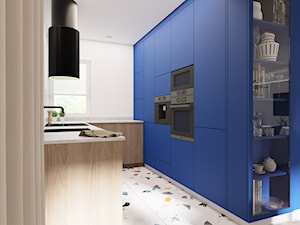 Zabudowa kuchenna w granacie - zdjęcie od INCRE DESIGN | Architektura wnętrz | Projekty online | Wizualizacje 3D |