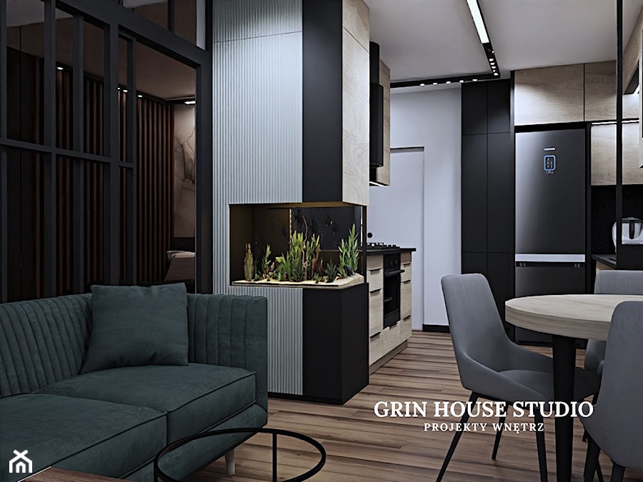 POKÓJ DZIENNY W STYLU SOFT LOFT - Salon, styl industrialny - zdjęcie od GRIN HOUSE STUDIO