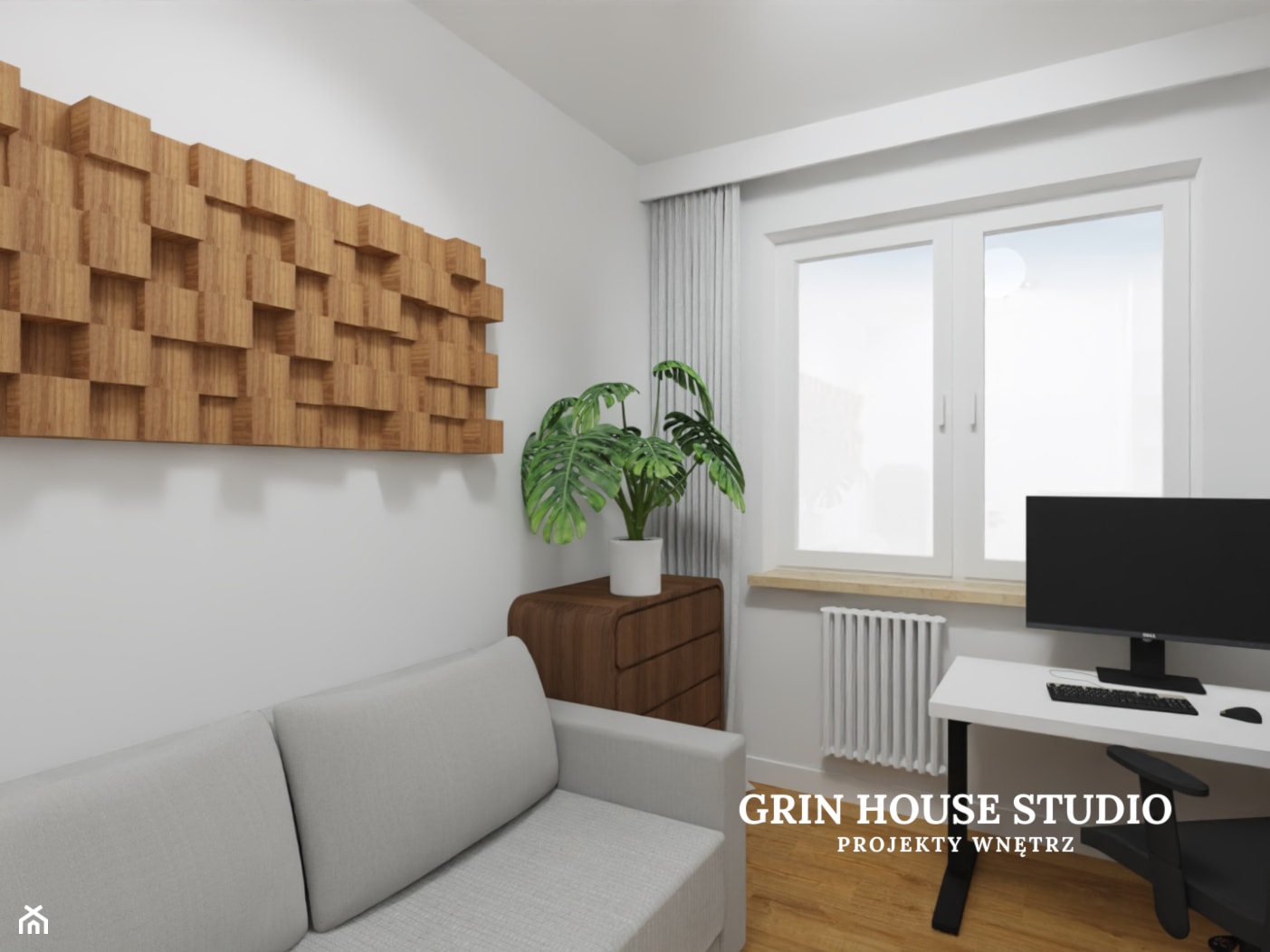 PROJEKT DOMOWEGO BIURA - zdjęcie od GRIN HOUSE STUDIO - Homebook