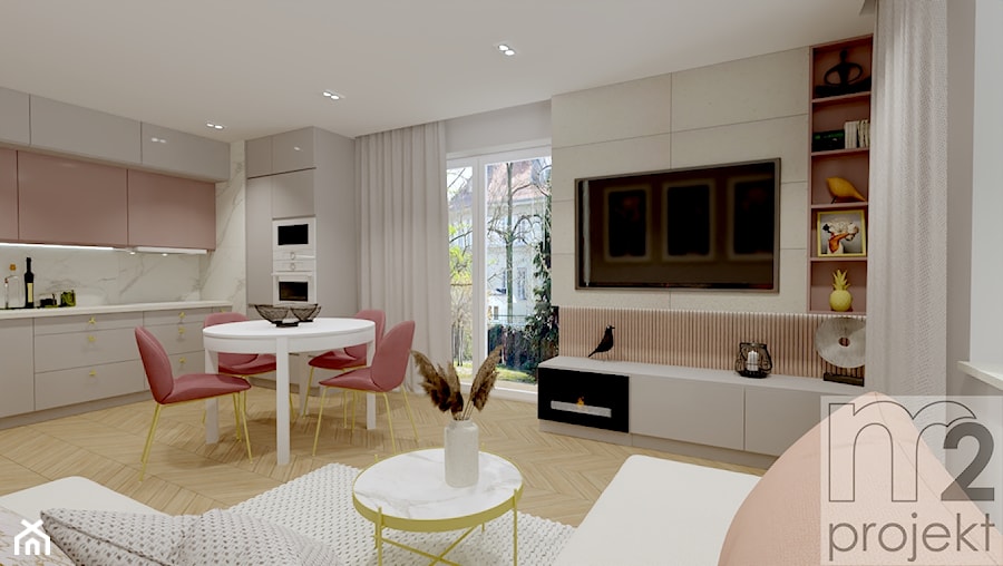 Mieszkanie w kobiecej wersji 54m² - Salon, styl nowoczesny - zdjęcie od Pro InvestiQan