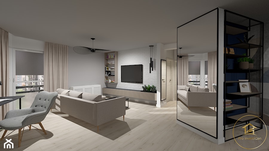 Mieszkanie 68m² - Salon, styl nowoczesny - zdjęcie od Pro InvestiQan