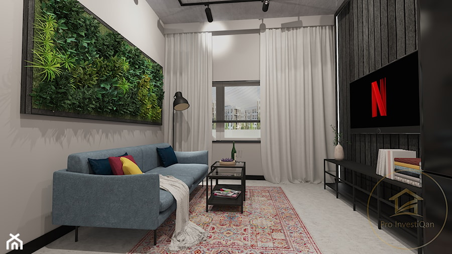 Mieszkanie w kamienicy 35m² - Salon, styl industrialny - zdjęcie od Pro InvestiQan