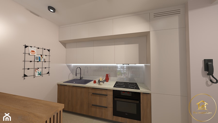 Mieszkanie w wersji kobiecej 38m² - Kuchnia, styl nowoczesny - zdjęcie od Pro InvestiQan