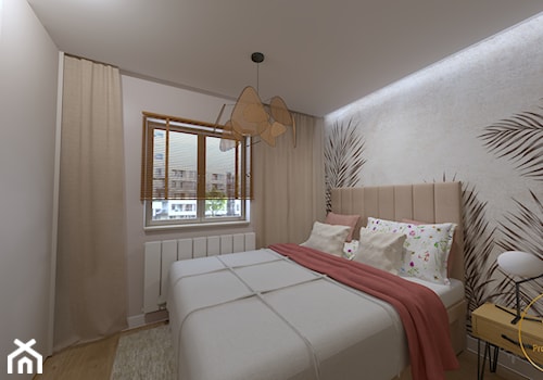Mieszkanie w wersji kobiecej 38m² - Sypialnia, styl nowoczesny - zdjęcie od Pro InvestiQan