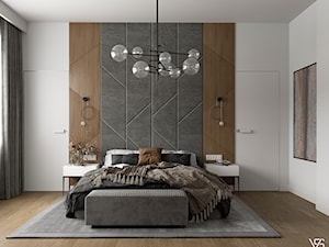 Warsaw, Wilanów | Apartment - Duża biała sypialnia, styl nowoczesny - zdjęcie od VS Interior Design / ARCHITEKT / PROJEKTANT WNĘTRZ
