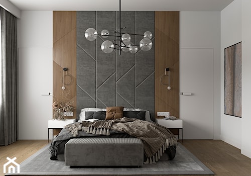 Warsaw, Wilanów | Apartment - Duża biała sypialnia, styl nowoczesny - zdjęcie od VS Interior Design / ARCHITEKT / PROJEKTANT WNĘTRZ
