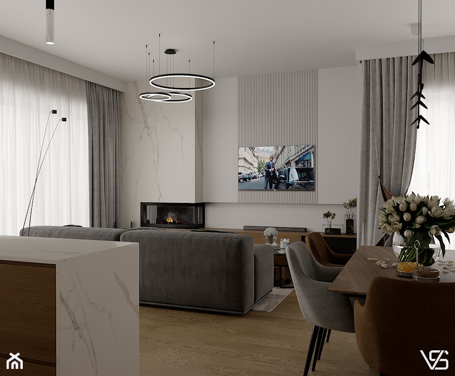 Warsaw, Wilanów | Apartment - Salon - zdjęcie od VS Interior Design / ARCHITEKT / PROJEKTANT WNĘTRZ