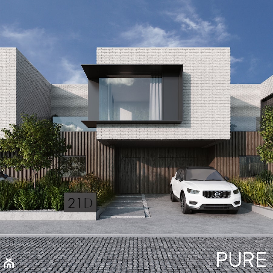 Front domu - podjazd - zdjęcie od PURE architecture studio