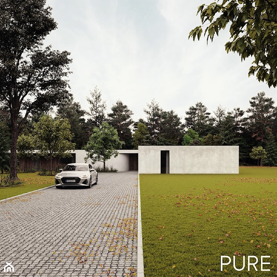 Front domu - podjazd - zdjęcie od PURE architecture studio