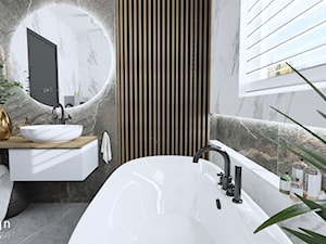 Łazienka z lamelami - Łazienka, styl nowoczesny - zdjęcie od K-Design- Projektowanie Wnętrz