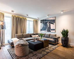 Apartament Śródmieście 1 - Duży biały salon, styl nowoczesny - zdjęcie od STRICTE - DESIGN Arch. Magdalena Smyk - Homebook