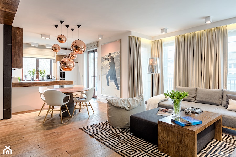 Apartament Śródmieście 1 - Salon, styl nowoczesny - zdjęcie od STRICTE - DESIGN Arch. Magdalena Smyk
